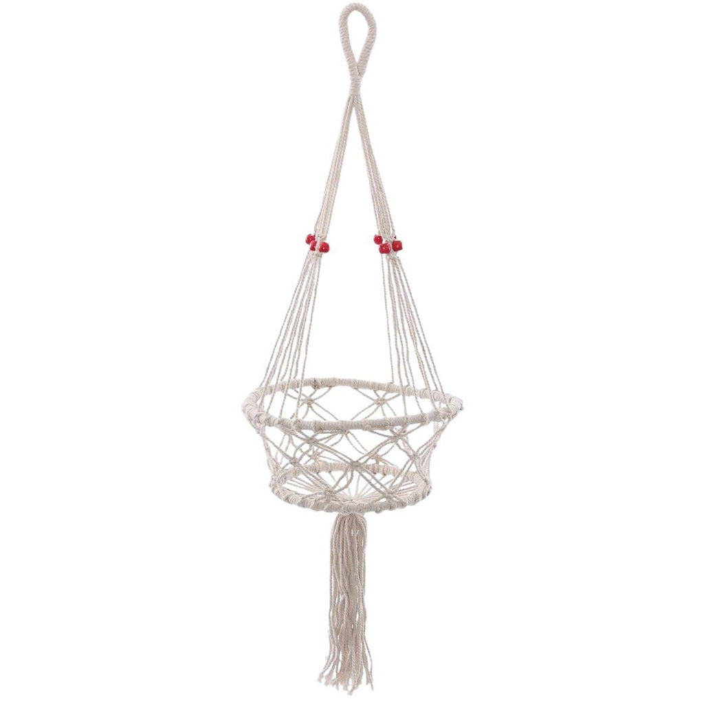 Portavaso pensile beige in cotone, Ø23H80 cm