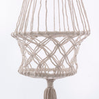 Portavaso pensile beige in cotone, Ø23H80 cm (kit da 3)