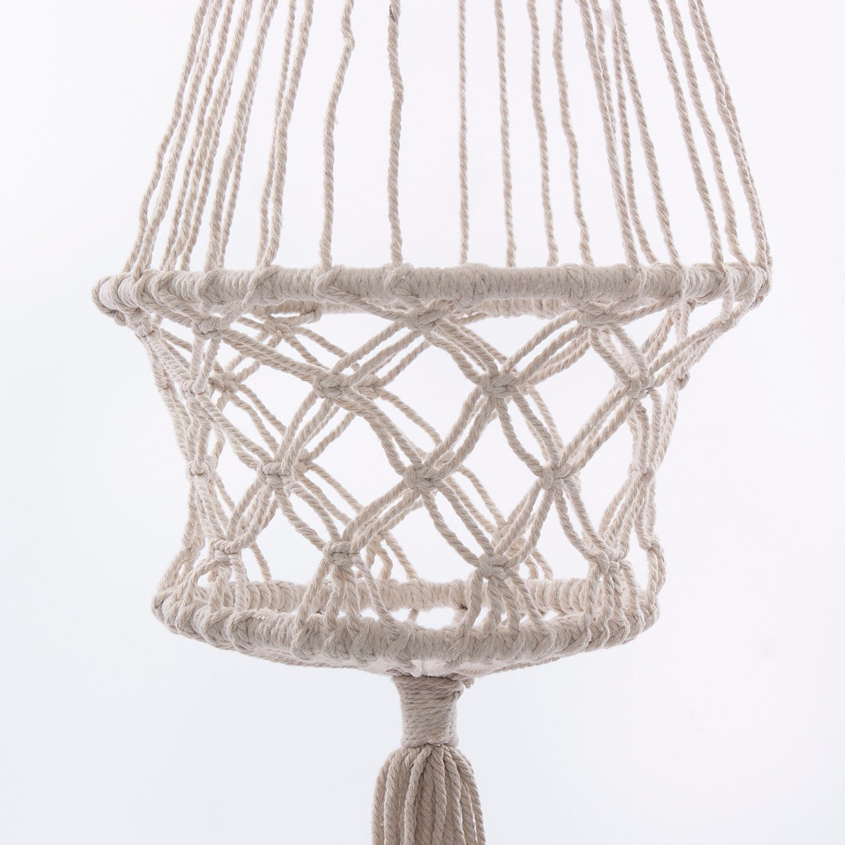 Portavaso pensile beige in cotone, Ø23H80 cm (kit da 3)