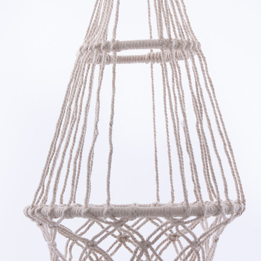 Portavaso pensile beige in cotone, Ø23H80 cm (kit da 3)
