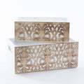 Portavaso in compensato brunito bianco, 32x17H13 cm, set da 2