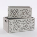 Portavaso a cassetta in legno, set di 2, 32x17x13 cm