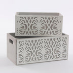Portavaso a cassetta in legno, set di 2, 32x17x13 cm