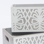 Portavaso a cassetta in legno, set di 2, 32x17x13 cm