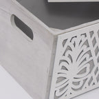 Portavaso a cassetta in legno, set di 2, 32x17x13 cm