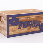 Portavaso viola in legno brunito Flowers, 21x11x9 cm (kit da 10)