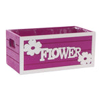 Portavaso fucsia in legno Flowers, 21x11H9 cm (kit da 10)
