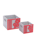 Portavaso rosso in legno Fiore in set di 2, 15x15H12 cm (kit da 3)