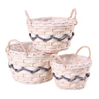 Cesto portavaso in vimini bianco in set di 3, Ø28H23 cm