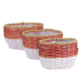 Cesto vimini ovale portavaso bordo corda, 38x29x22 cm