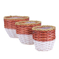 Cesto vimini rotondo portavaso bordo corda, Ø29x22 cm