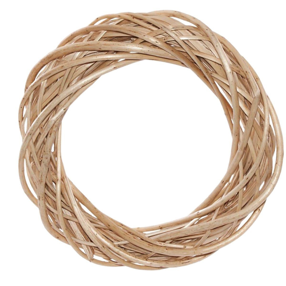 Corona decorativa in vimini bianco, Ø30H5,5 cm (kit da 3)