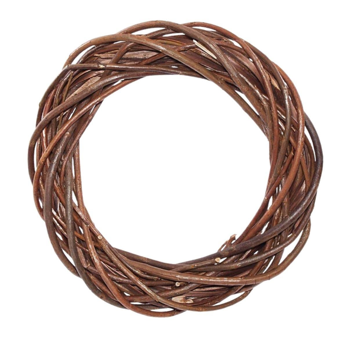 Corona decorativa in vimini naturale, Ø25H5 cm (kit da 5)
