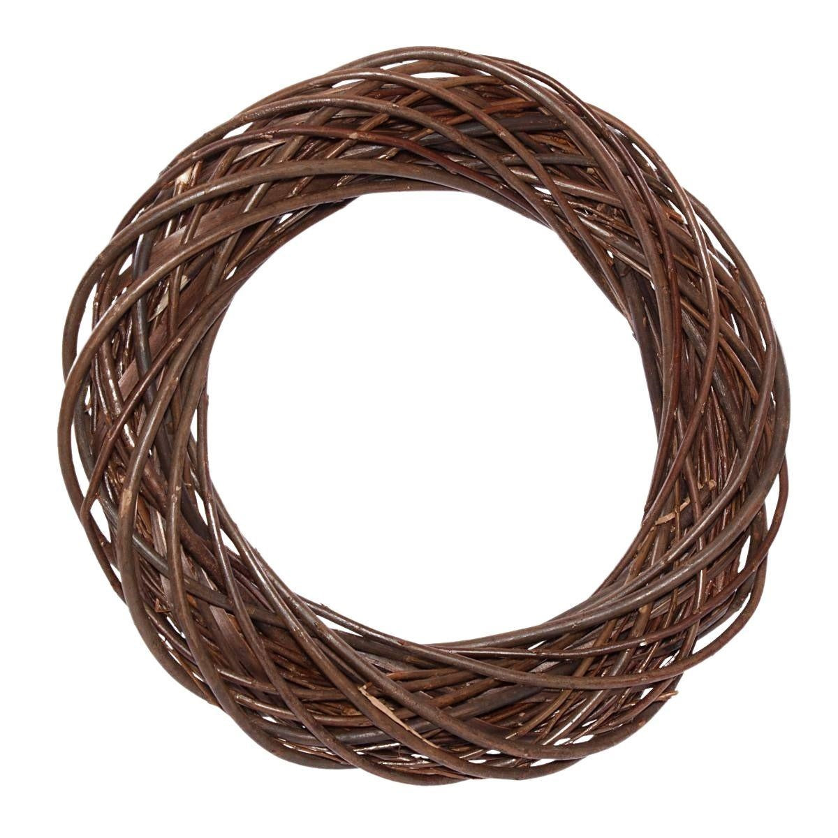 Corona decorativa in vimini naturale, Ø35H6,5 cm (kit da 3)