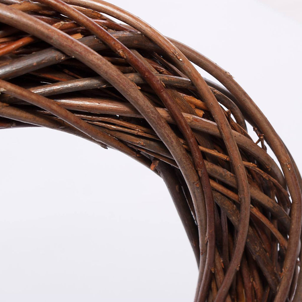 Corona decorativa in vimini naturale, Ø35H6,5 cm (kit da 3)