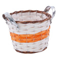 Portavaso in vimini arancio con manici, Ø20H16 cm (kit da 5)