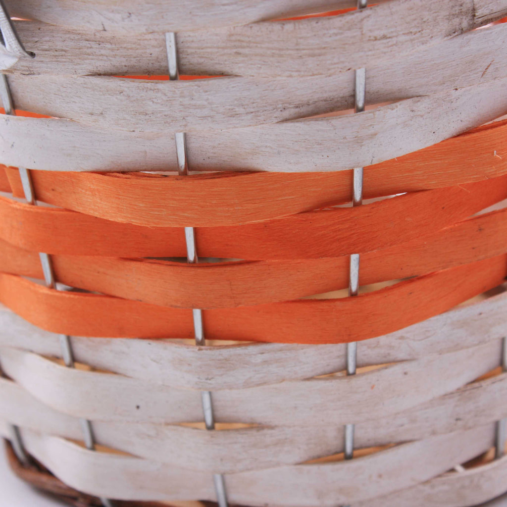Portavaso in vimini arancio con manici, Ø20H16 cm (kit da 5)