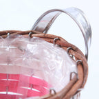 Portavaso in vimini fucsia con manici, Ø20H16 cm (kit da 5)