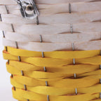Portavaso in vimini giallo con manici, Ø20H16 cm (kit da 5)