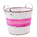 Portavaso in vimini fucsia con manici, Ø40H35 cm