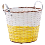 Portavaso in vimini giallo con manici, Ø40H35 cm