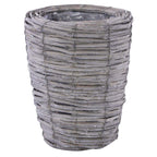 Portavaso rotondo in vimini grigio, Ø26H30 cm