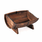Portavaso a mezzabotte in legno grezzo, set di 3, 40x25x16 cm
