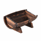 Portavaso a mezzabotte in legno grezzo, set di 3, 40x25x16 cm