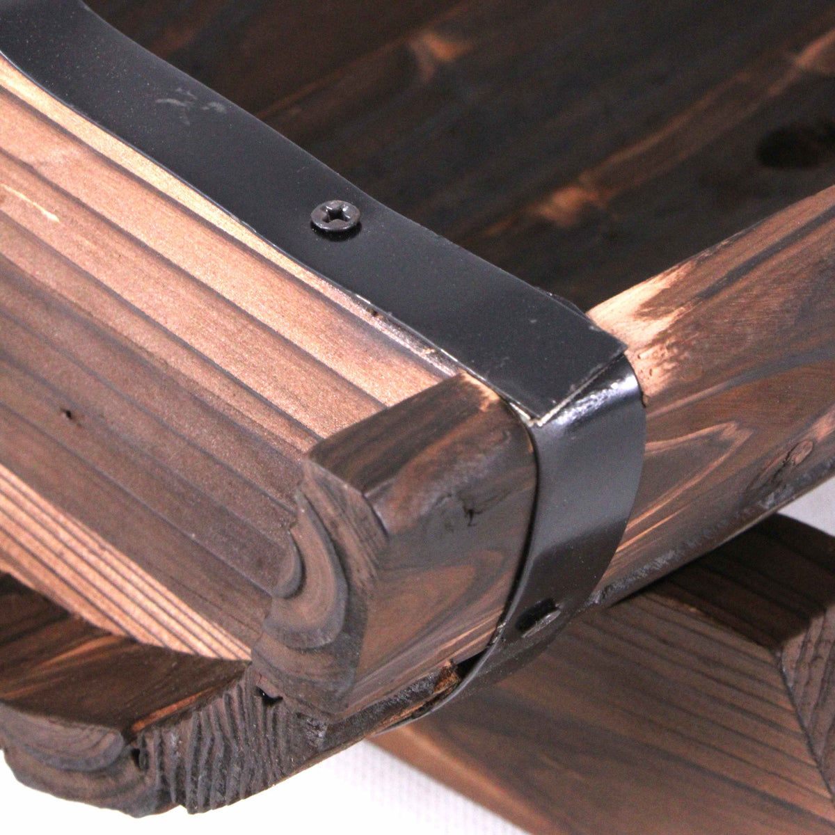 Portavaso a mezzabotte in legno grezzo, set di 3, 40x25x16 cm