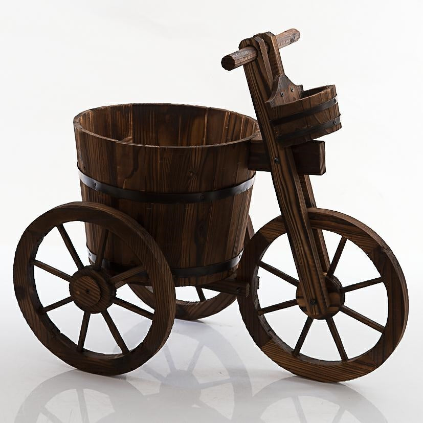 Portavaso a forma di bicicletta in legno di abete, Ø65H58 cm