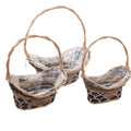 Cesto ovale in vimini, set di 3, 45x30x48 cm