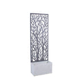 Fioriera metallo grigio con spalliera 62x28h195-da