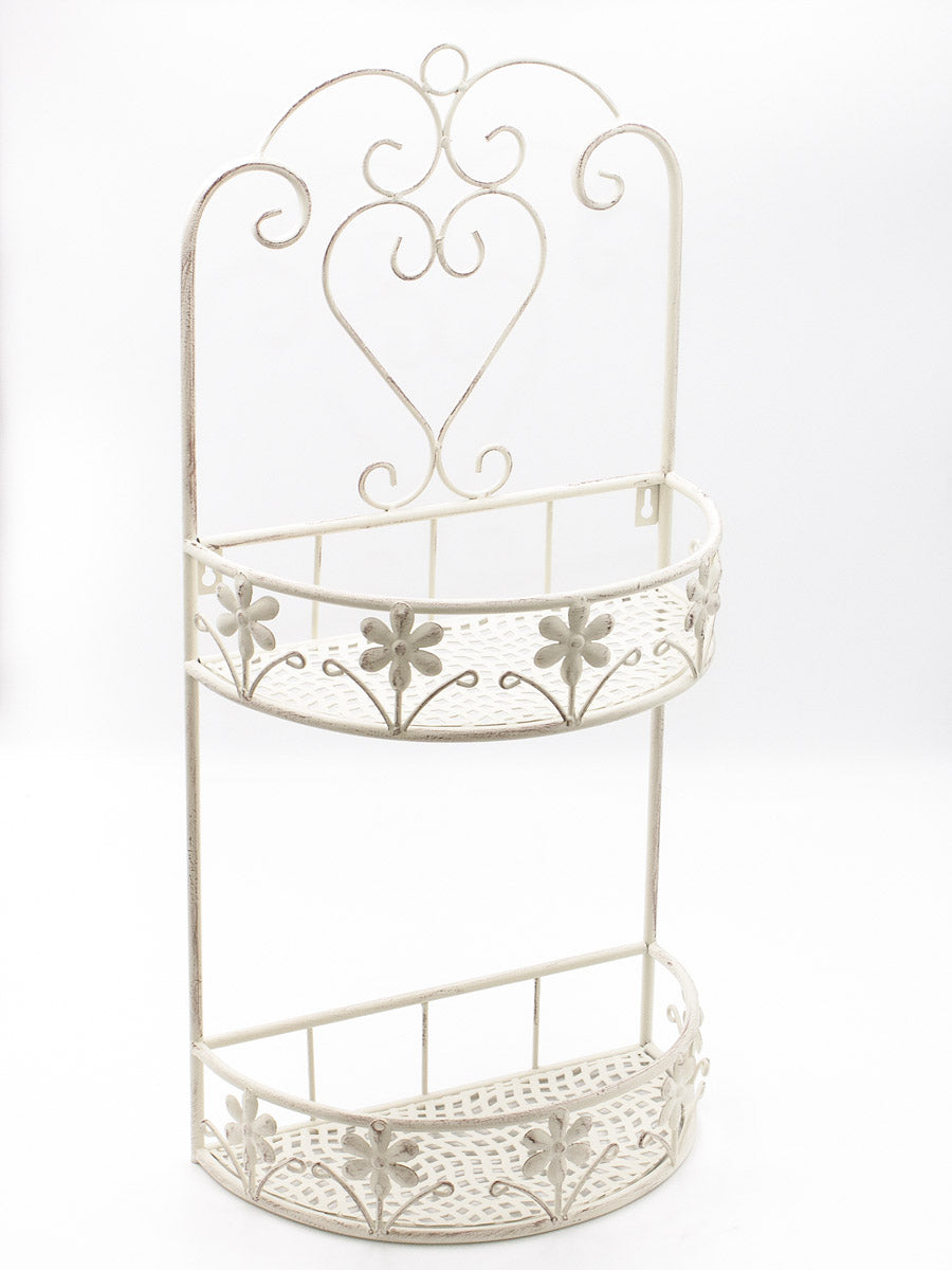 Mensola in metallo bianco, 32x18x65 cm