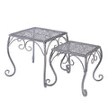 Portavaso metallo grigio anticato, 25x25x26 cm