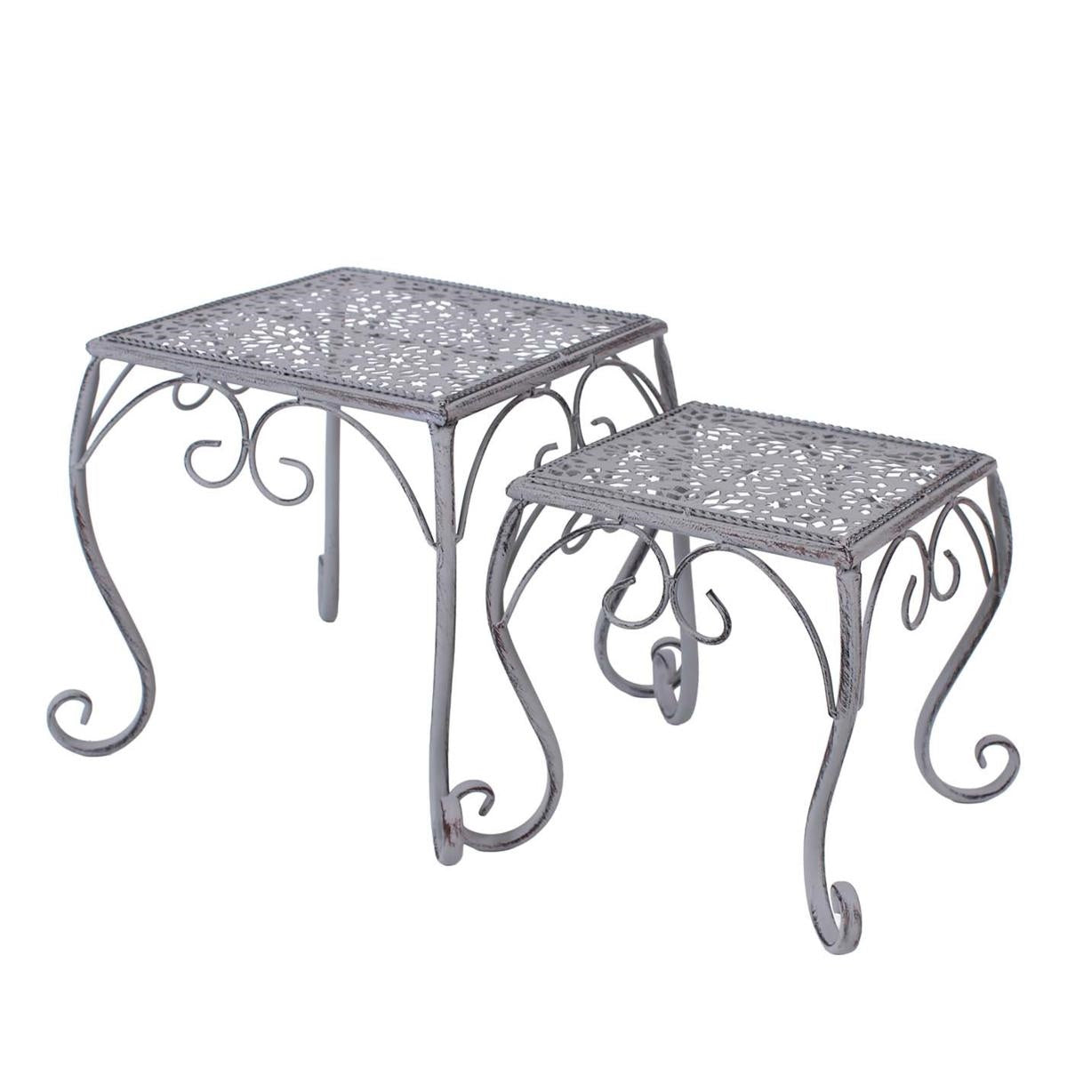 Portavaso metallo grigio anticato, 25x25x26 cm