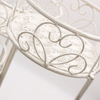 Piantana porta piante in metallo bianco anticato a 3 piani, 23x23H62 cm