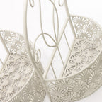 Mensole pensili in metallo bianco anticato, set di 2, 31H40 cm