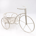 Portavaso a forma di bicicletta in metallo avorio, 55x25H36 cm