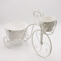 Portavaso a forma di bicicletta in metallo avorio, 55x20H41 cm