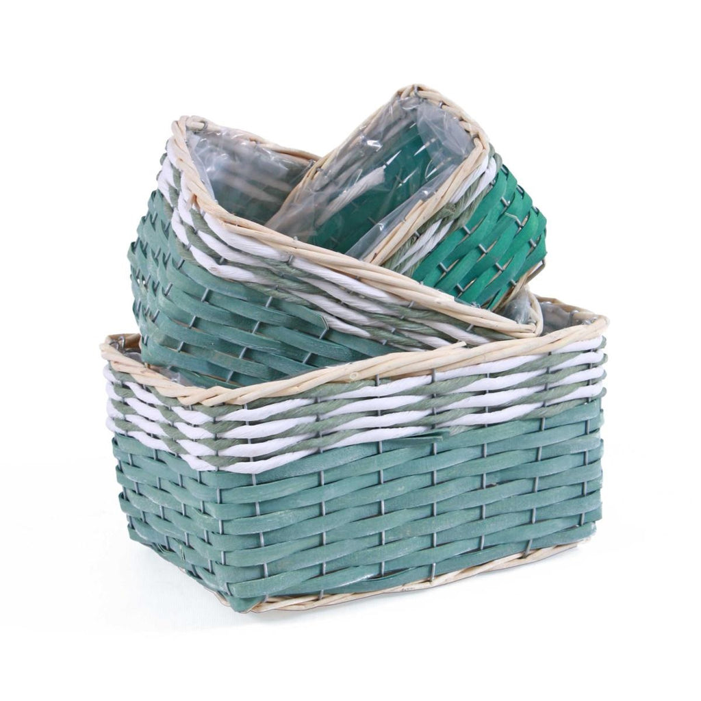 Set di 3 portavasi in vimini e carta, 30x23H15 cm (kit da 3)