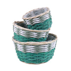Portavaso rotondo in vimini e carta, Ø28H15 cm, set di 3 (kit da 3)
