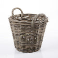 Portavaso in giunco grigio con 2 manici, Ø42x31 cm