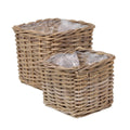 Cesto quadrato in giunco, set di 2, 26x26H24 cm