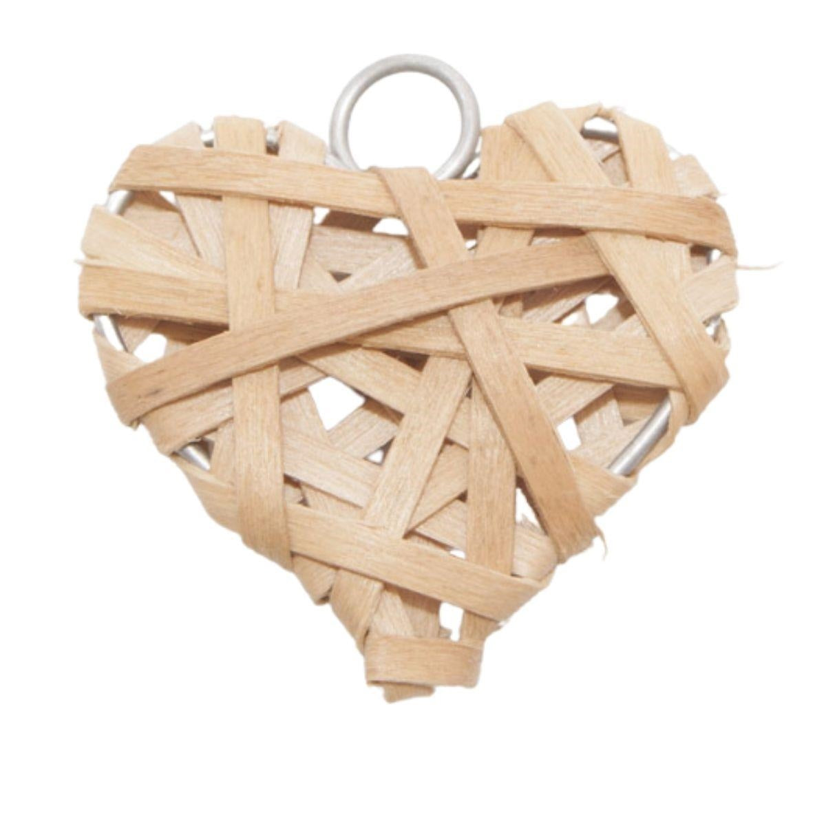Decorazione cuore intrecciato H5 cm, confezione da 12 (kit da 3)