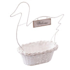 Portavaso in vimini con decorazione in metallo, 39x26H58 cm