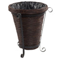 Portafiori rotondo in bambu' e metallo, Ø40H50 cm