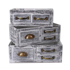 Cassetta in legno di abete sbiancato, 40x26H14 cm, set di 3
