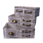 Cassetta in legno di abete sbiancato, 40x26H14 cm, set di 3