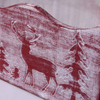 Cassetta rossa in abete, set di 3, 32x16x12/14 cm