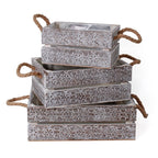 Cassetta in legno di abete Fiocchi, 30x21x10 cm, set di 3
